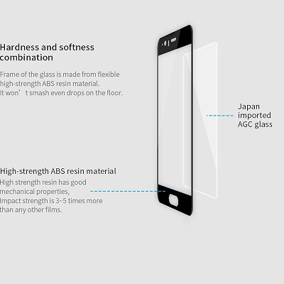 Противоударное защитное стекло Full Screen 0.3mm черное для Huawei Ascend P10(6)