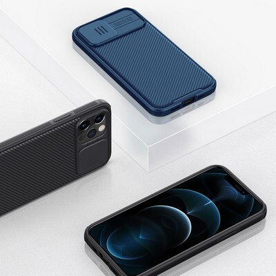 Чехол-накладка с пластиной Magsafe Nillkin CamShield Pro Magnetic Черная для Apple iPhone 12 Pro Max(8)
