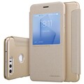 Полиуретановый чехол книга Nillkin Sparkle Leather Case Gold для Huawei Honor 8(#3)