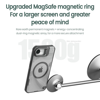 Магнитная накладка Nillkin Iceblade Prop Magnetic Case Черная для Apple iPhone 16e(10)