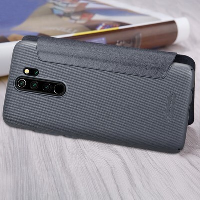 Полиуретановый чехол книга Nillkin Sparkle Leather Case Черный для Xiaomi Redmi Note 8 Pro(3)