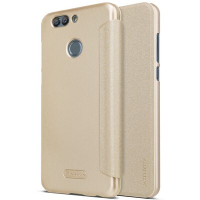 Полиуретановый чехол книга Nillkin Sparkle Leather Case Gold для Huawei Nova 2 Plus(4)