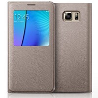 Полиуретановый чехол S View Cover Gold для Samsung N920 Galaxy Note 5