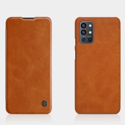 Кожаный чехол Nillkin Qin Leather Case Коричневый для OnePlus 9R(4)