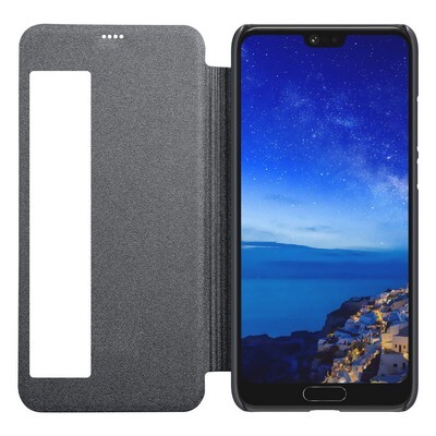 Полиуретановый чехол книга Nillkin Sparkle Leather Case Черный для Huawei P20(3)