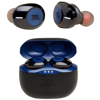 Наушники беспроводные Bluetooth JBL Tune 120 TWS вакуумные с микрофоном черный/синий(1)