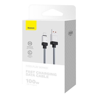 Кабель Baseus CoolPlay Series Fast Charging Cable USB to Type-C 100W 2m (CAKW000701) черный(7)
