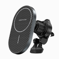 Магнитный держатель с беспроводной зарядкой 2 в1 Kevlar SeaNova 15W Charging Stand черный