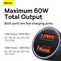 Автомобильное зарядное устройство в прикуриватель Baseus Dual Fast Charger Car 60W USB+USB (CGJM000013)(#3)