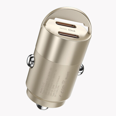 Автомобильное зарядное Keephone CARVOLT Car Charger 36W 2*Type-C (CC-12) титановый(1)