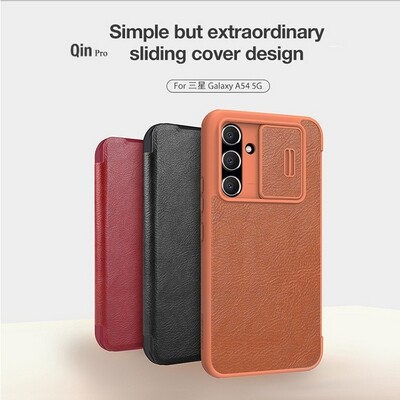 Кожаный чехол Nillkin Qin Pro Leather Case Красный для Samsung Galaxy A54(7)