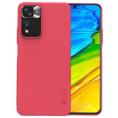 Пластиковый чехол с подставкой Nillkin Super Frosted Shield Красный для Xiaomi Redmi Note 11 Pro+ 5G(3)