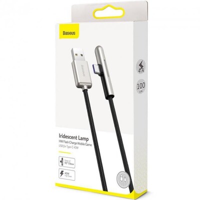Кабель Baseus Iridescent Lamp Mobile Game Cable USB to Type-C 40W (CAT7C-B01) 1m черный(4)
