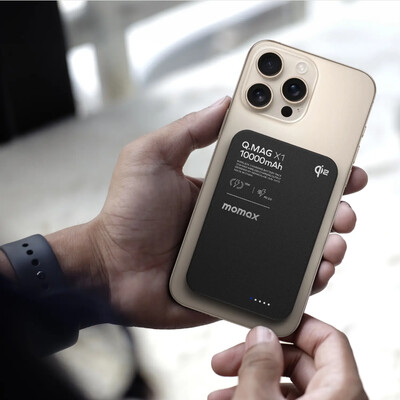 Внешний аккумулятор MOMAX  IP136Q2D Q.Mag X1 Qi2 Magnetic wireless power bank(10000mAh) Gen 2 черный(10)