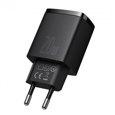 Сетевое зарядное устройство Baseus CCXJ-B01 Compact Quick Charger USB+Type-C 20W черный(2)