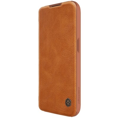 Кожаный чехол Nillkin Qin Pro Leather Case Коричневый для Apple iPhone 15 Pro(1)
