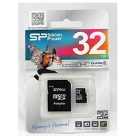 Карта памяти MicroSD(HC) Silicon Power 32GB Class 4+SD адаптер