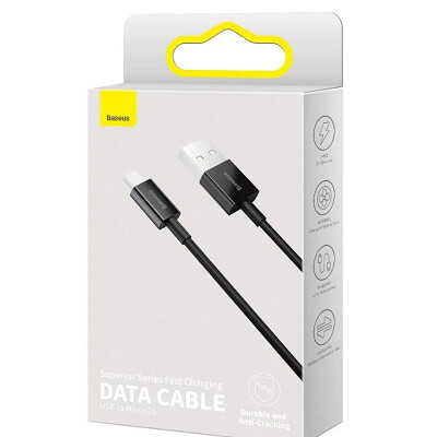 Кабель Baseus CAMYS-01 Superior Series Fast Charging Data Cable USB to Micro USB 2A 1m черный(7)