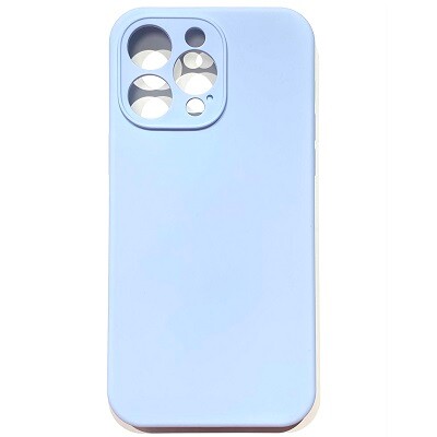 Силиконовый чехол Silicone Case с закрытым низом и защитой камеры светло-голубой для Apple iPhone 14 Pro(1)