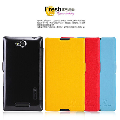 Полиуретановый чехол Nillkin Fresh Series Black  для Sony Xperia C S39h(4)