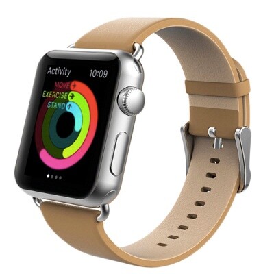 Кожаный ремешок Usams Genuine leather Watch Band Brown для Apple Watch 42mm Series 1\2\3(1)