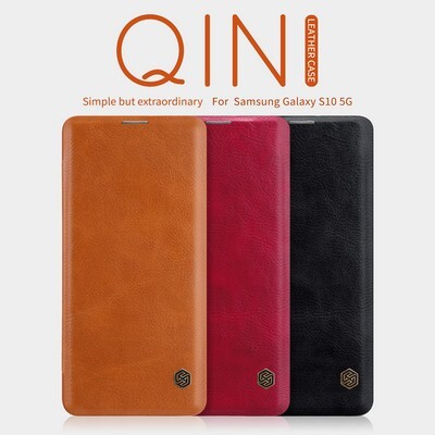 Кожаный чехол Nillkin Qin Leather Case Красный для Samsung Galaxy S10 5G(5)