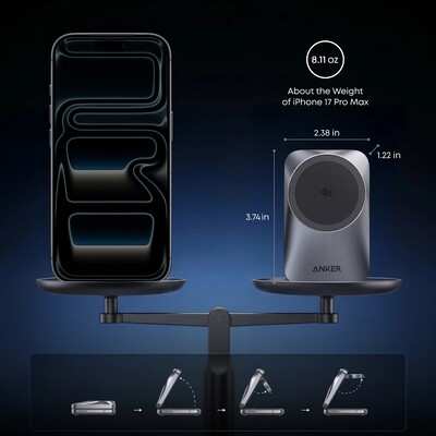 Беспроводная док-станция Anker Prime 3-in-1 Wireless Charging Station MagGo (B25N1)(9)