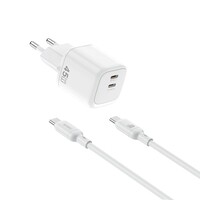 Зарядное устройство WiWU Cube 45W 2C PD Fast Charge Travel Adapter Combo Wi-G025 с кабелем Type-C - Type-C