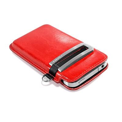 Кожаный чехол футляр Capdase Smart Pocket Red для Apple iPhone 4/4S(2)