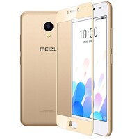 Противоударное защитное стекло Full Screen 0.3mm золотое для Meizu M5C