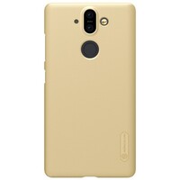 Пластиковый чехол с пленкой Nillkin Super Frosted Shield Золотой для Nokia 8 Sirocco