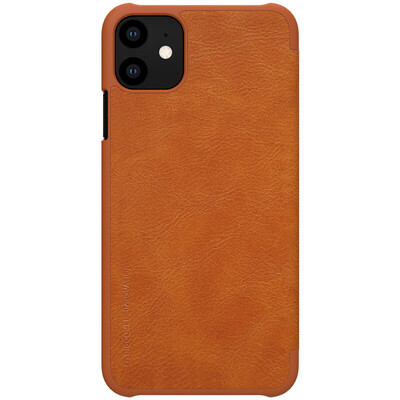 Кожаный чехол-книга Nillkin Qin Series Leather case коричневый для Apple iPhone 11 Pro(1)