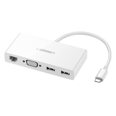 Переходник Type-C - VGA Full HD 2 x USB 3.0, Ethernet Ugreen MM135(1)