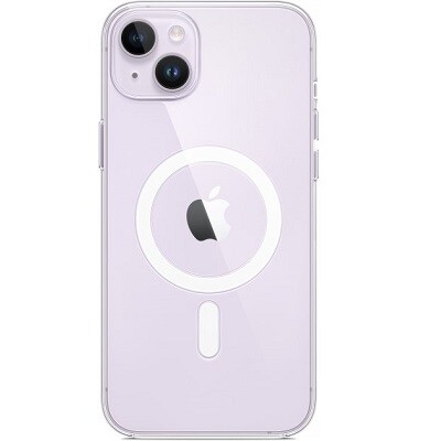 Пластиковый чехол с пластиной Magsafe прозрачный для Apple iPhone 14(1)