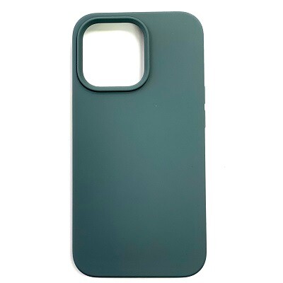 Силиконовый чехол Liquid Silicone Case с закрытым низом серо-зеленый для Apple iPhone 13 Pro(1)