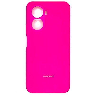 Силиконовый чехол Silicone Case с закрытым низом и защитой камеры ярко-розовый для Huawei Nova 10 SE(1)