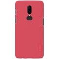 Пластиковый чехол с пленкой Nillkin Super Frosted Shield Красный для OnePlus 6(#1)