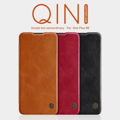 Кожаный чехол Nillkin Qin Leather Case Коричневый для OnePlus 9R(5)