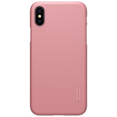 Пластиковый чехол с пленкой Nillkin Super Frosted Shield Rose Gold для Apple iPhone Xs(1)