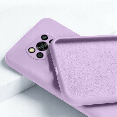 Силиконовый чехол Silicone Case с защитой камеры лавандовый для Xiaomi Poco X3/ Poco X3 Pro(2)