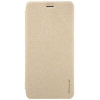 Полиуретановый чехол книга Nillkin Sparkle Leather Case Gold для OnePlus 5