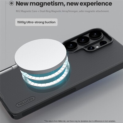 Пластиковый чехол с пластиной Magsafe Nillkin Super Frosted Shield Pro Magnetic Case черный  для Samsung Galaxy S26 Ultra(7)