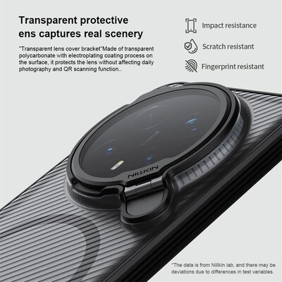 Чехол накладка с пластиной Magsafe и защитой камеры Nillkin CamShield Prop Magnetic Case черный для Honor Magic 8 Pro(6)