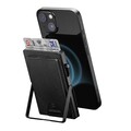 Магнитный кошелек-картхолдер для смартфона с подставкой WiWU Regal Magsafe Metal Stand Card Holder MW-006 черный(#1)