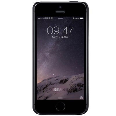 Пластиковый чехол с пленкой Nillkin Super Frosted Shield Black для Apple iPhone 5/5s/SE(2)