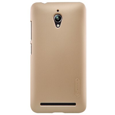 Пластиковый чехол с пленкой Nillkin Super Frosted Shield Gold для Asus Zenfone Go ZC500TG(1)