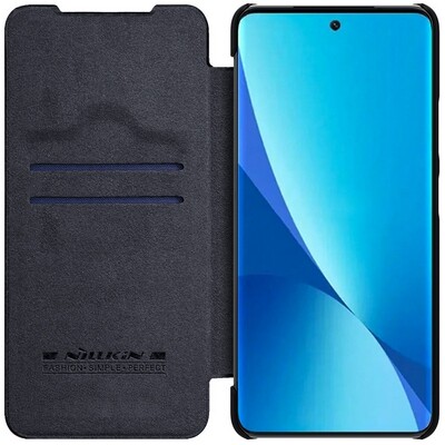 Кожаный чехол Nillkin Qin Leather Case Черный для Xiaomi 12 Lite(3)