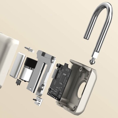 Умный замок Xiaomi Smart Fingerprint Lock Padlock YD-K1 серебро(3)