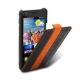 Кожаный чехол Melkco Leather Case Black/Orange для Samsung i9100 Galaxy S2(#1)