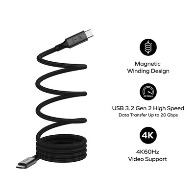 Кабель Momax DC51D Mag.Link Magnetic USB-C to USB-C Cable 100W USB 3.2 Gen 2x2 1m черный(2)